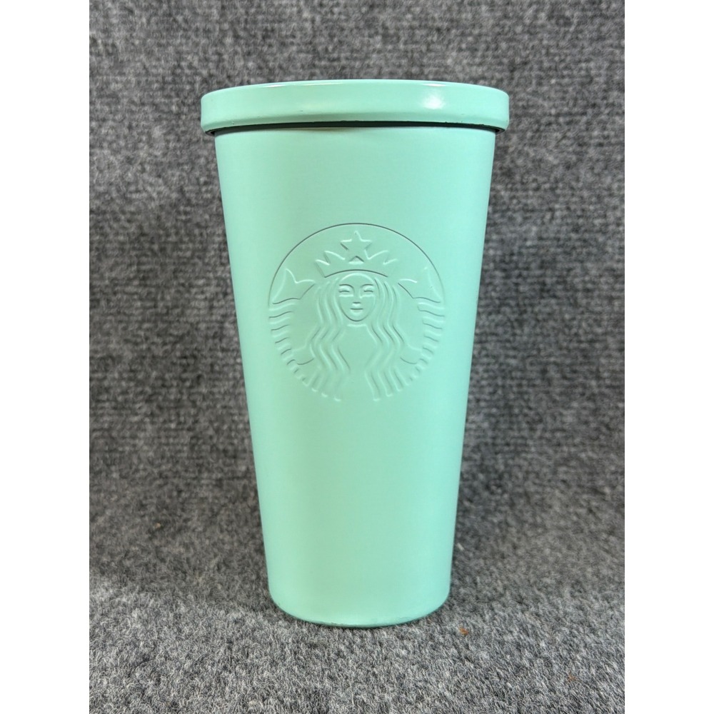 Starbucks Tiffany Blue Stainless Steel Cold Cup Tumbler 16oz Siren Logo Matte